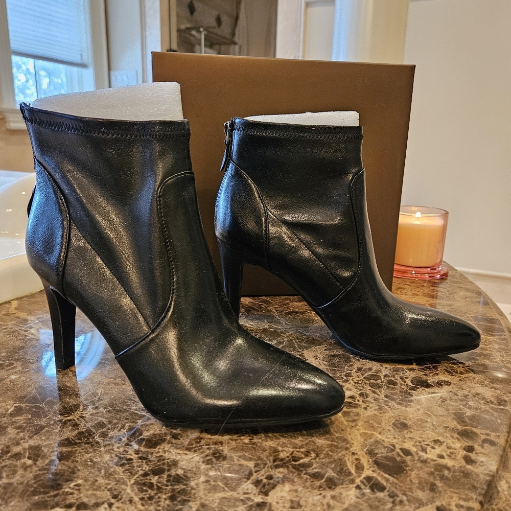 Franko Sarto NIB Black Leather Boots  Sz 8.5